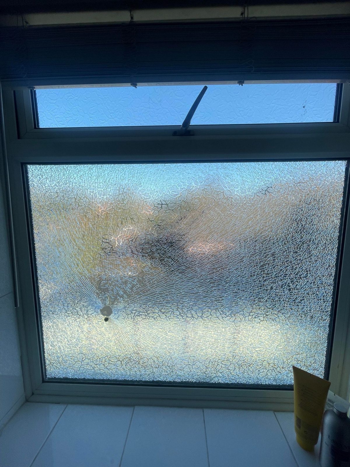 Frosted Glass Broken Window