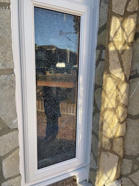 Frosted Window with White UPVC